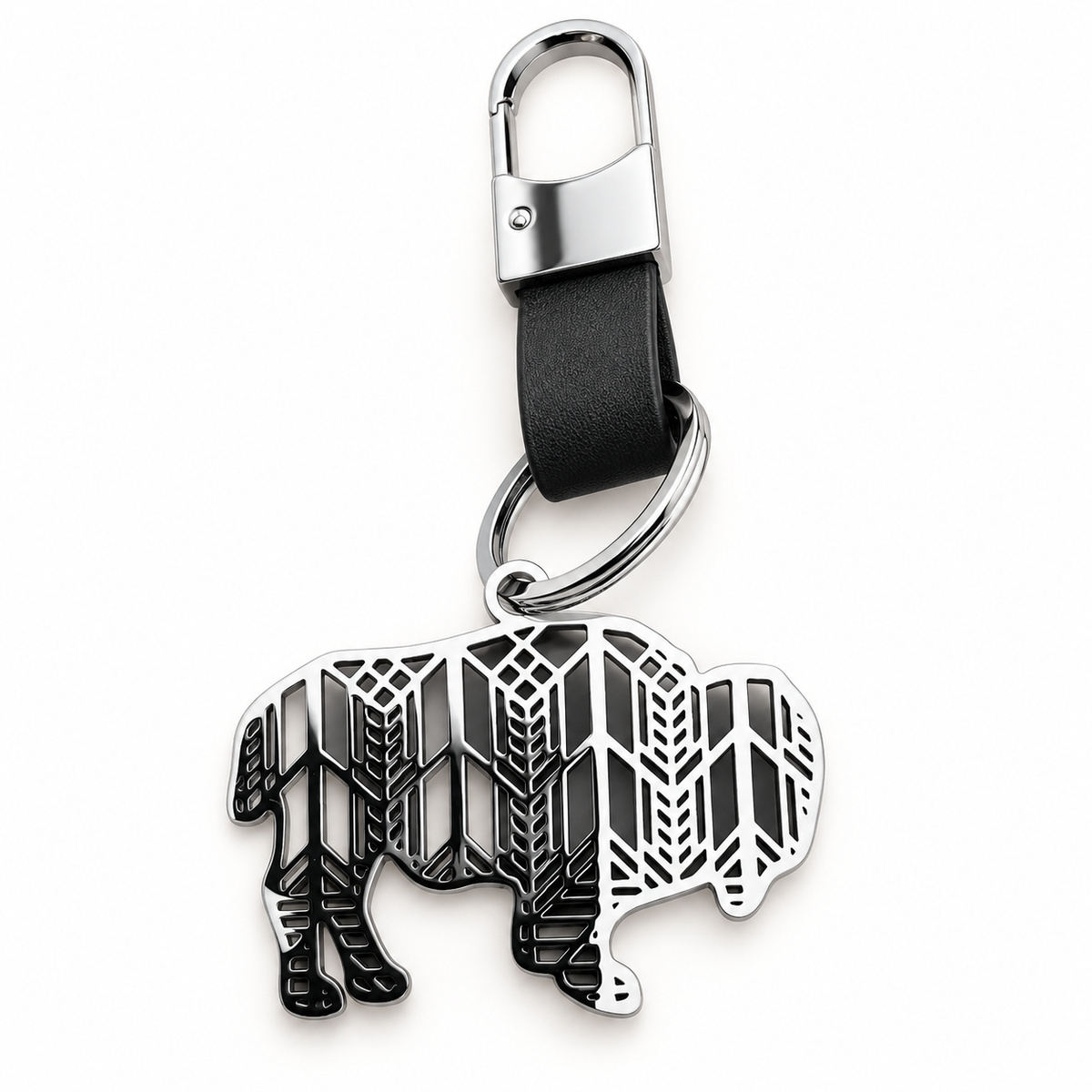 Stained Glass Bison Keychain