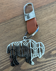 Stained Glass Bison Keychain