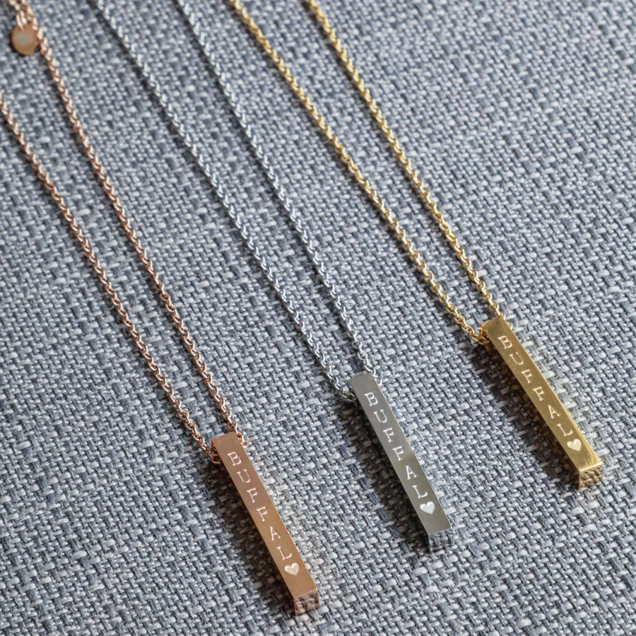Engraved Necklace Buffalo Coordinates