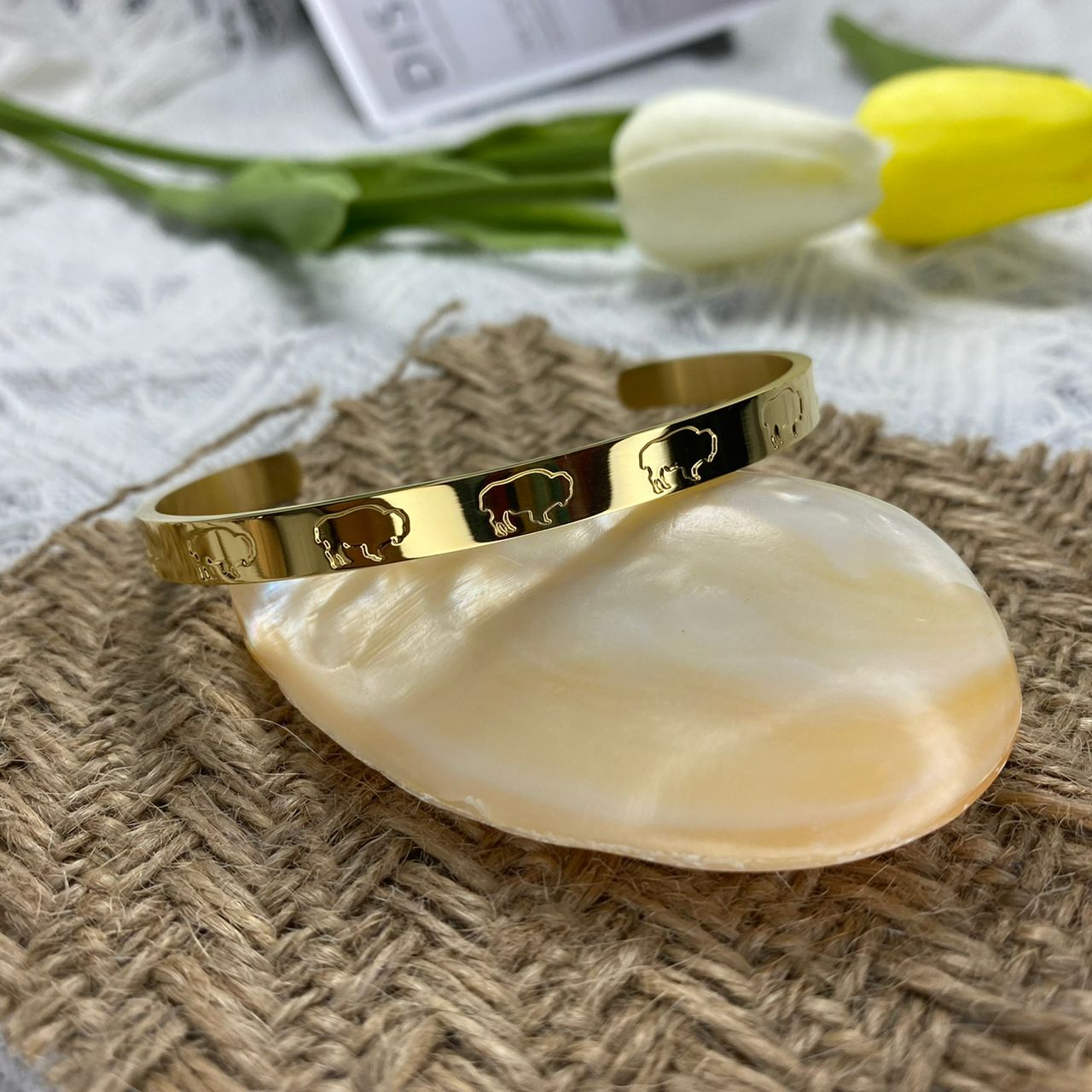 Bison Engraved Bangle