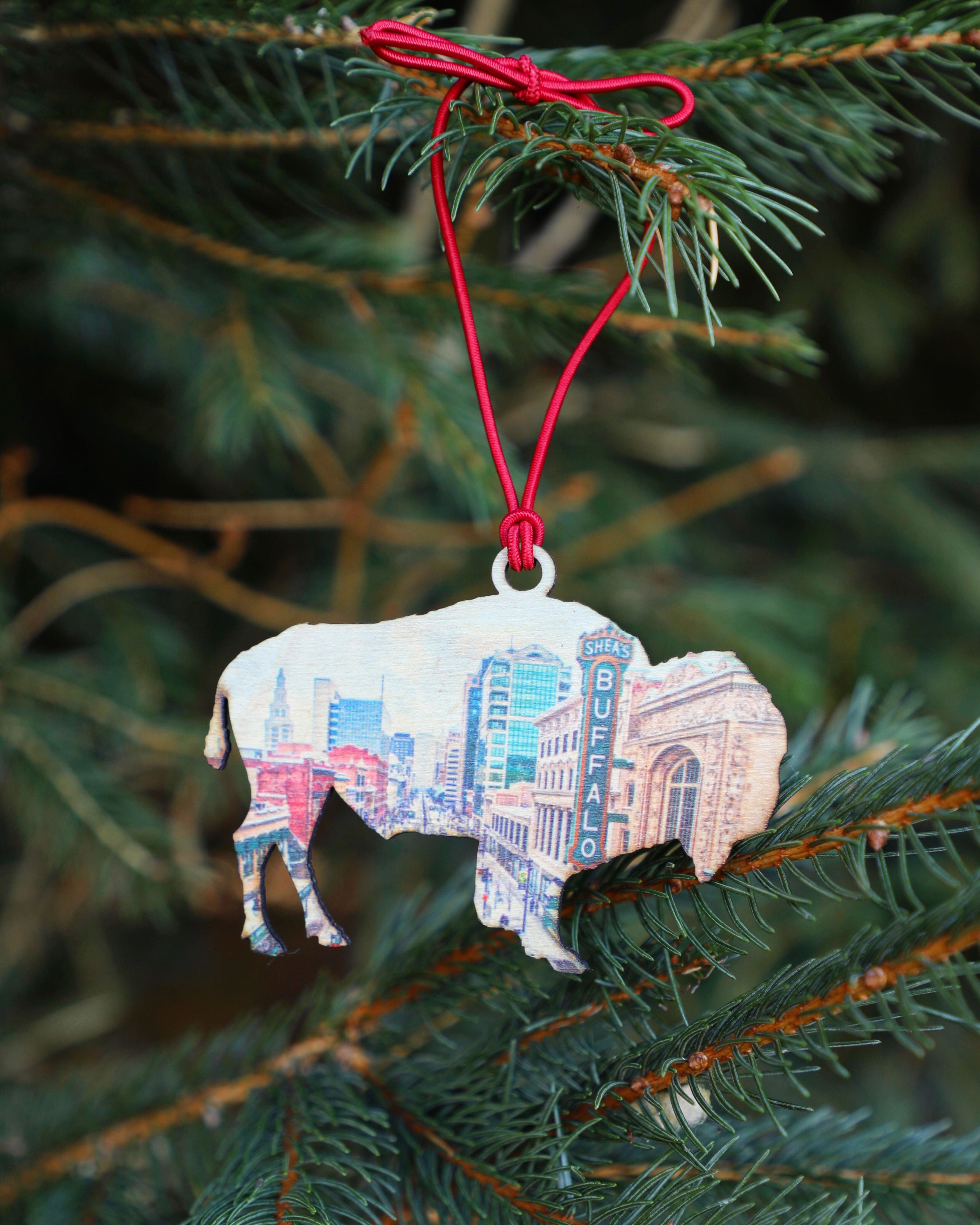 Wooden City Ornament