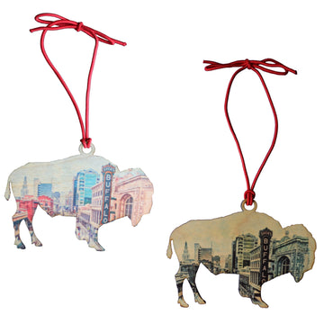 Two Pack Wooden Ornaments