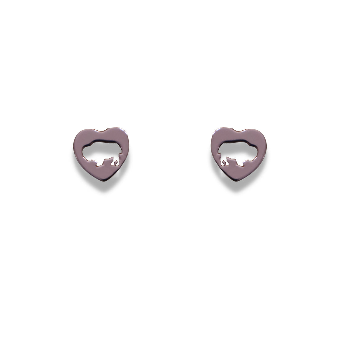 Mini Bison Heart Earrings
