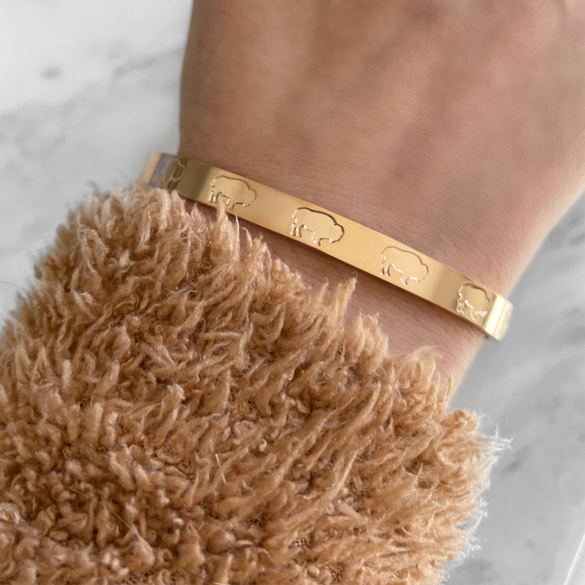 Bison Engraved Bangle