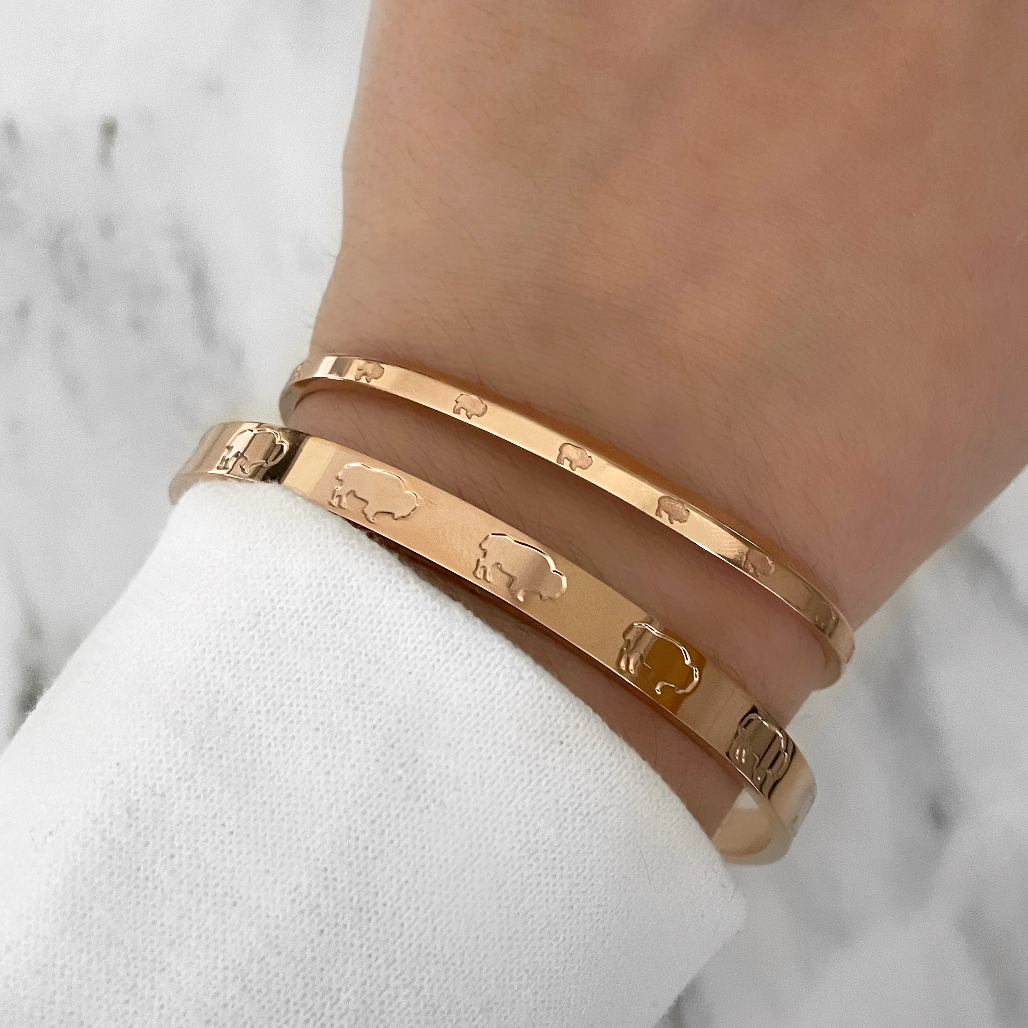 Bison Engraved Bangle