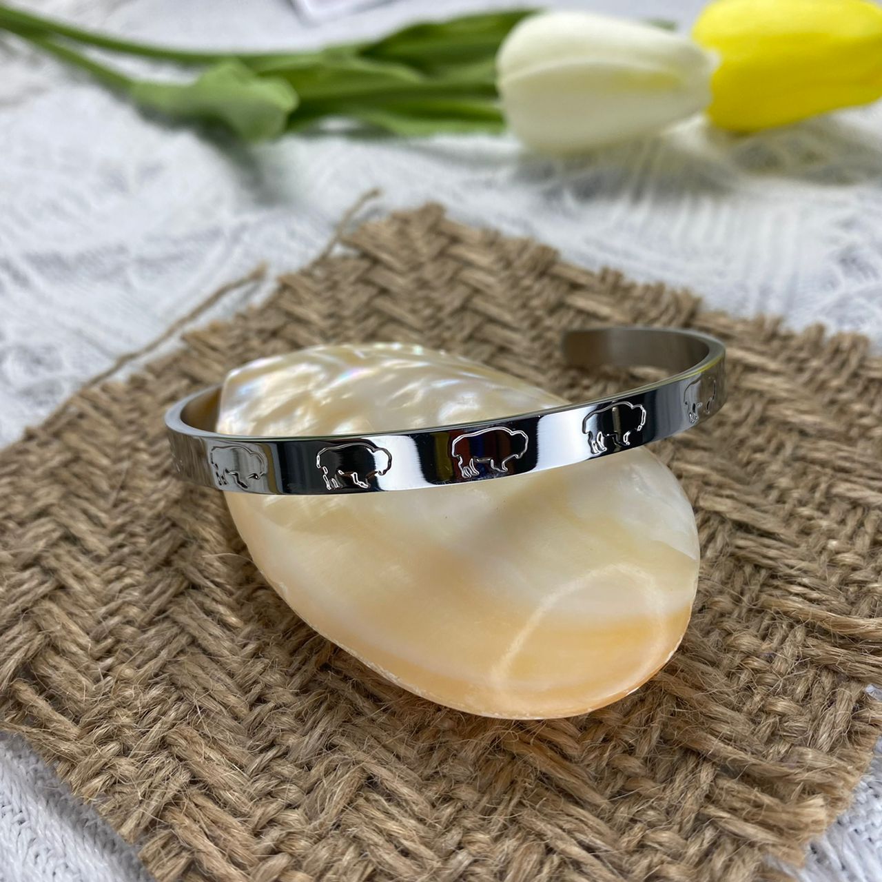 Bison Engraved Bangle