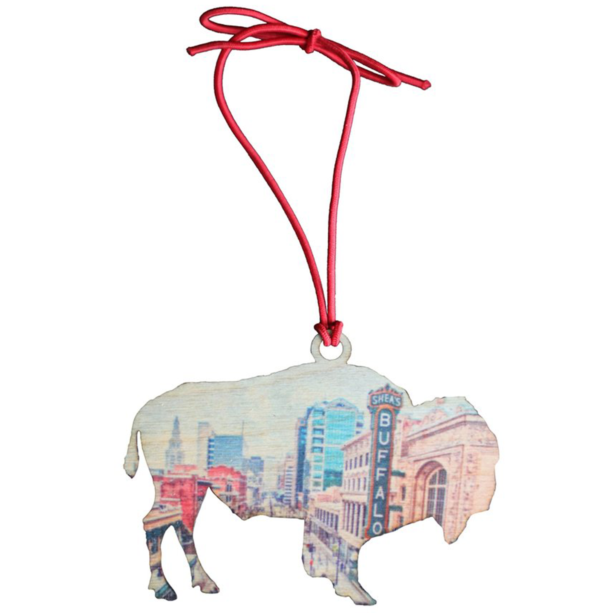 Wooden City Ornament