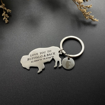 NEW Shiny Stainless Steel Keychain - Love You